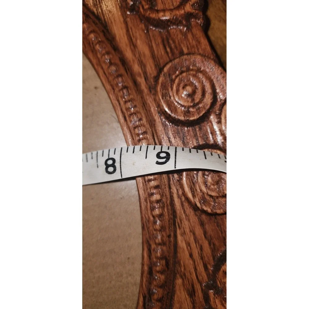 Vtg Oak Wood Oval Victorian Picture Frame  Size Fits 8 X 10 No Mat Ornate
